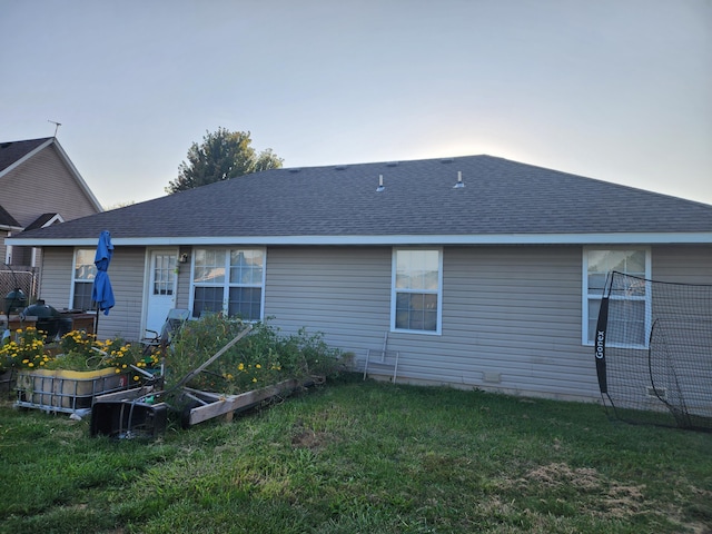 back of house with a yard