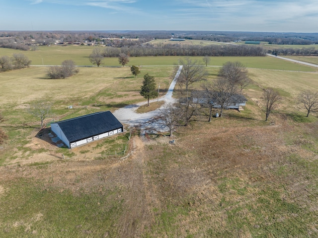 aerial view with a rural view