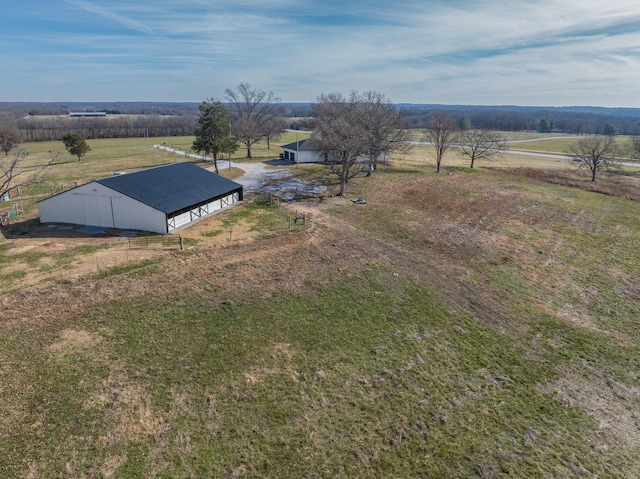 bird's eye view with a rural view