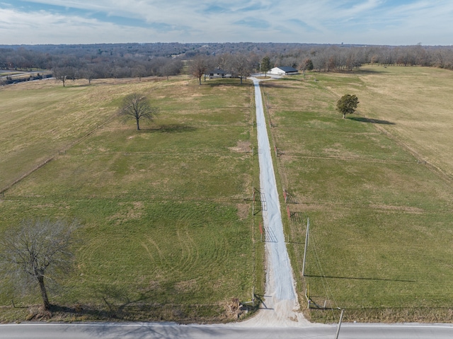 bird's eye view with a rural view