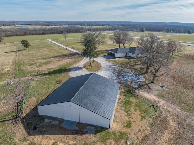 aerial view with a rural view