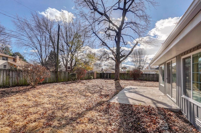 view of yard with a patio area