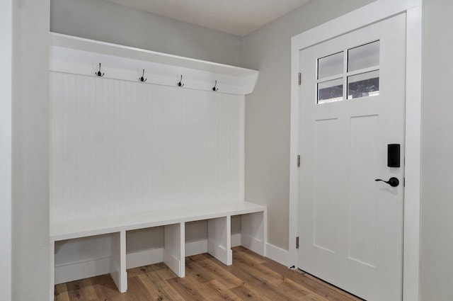 mudroom featuring hardwood / wood-style floors