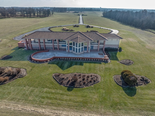 aerial view with a rural view