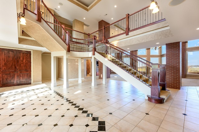 20478 Lawrence Unit 2180, Aurora, MO 65605 - tiled entrance foyer featuring recessed lighting, a towering ceiling, and stairs