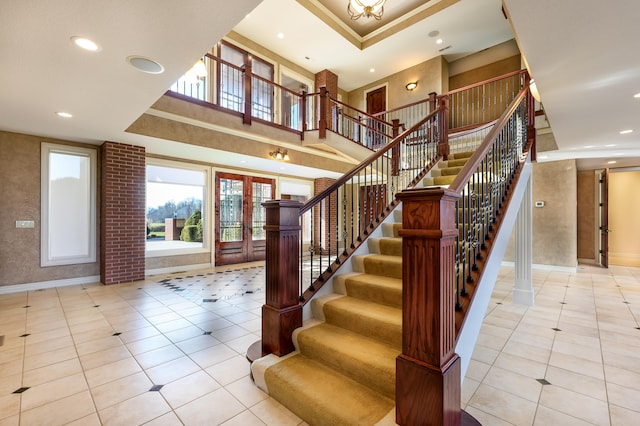 entrance foyer with light tile patterned floors