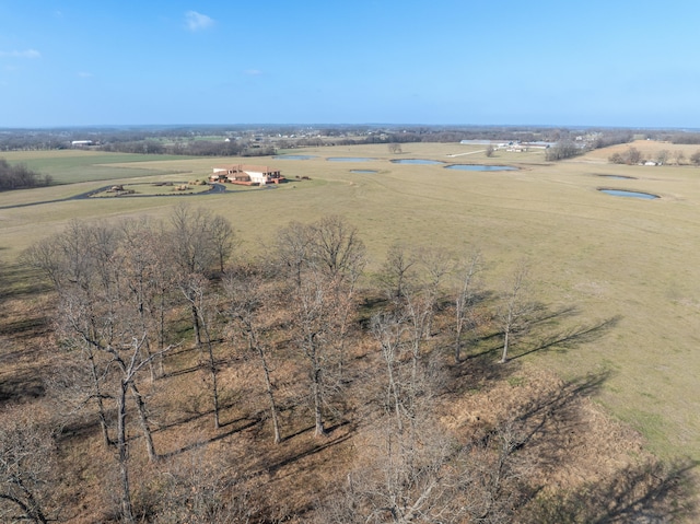 drone / aerial view with a rural view