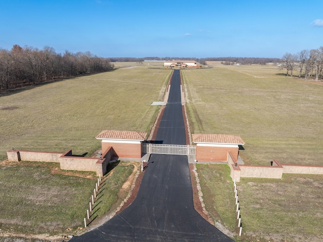 aerial view featuring a rural view