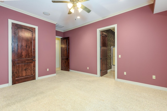 20478 Lawrence Unit 2180, Aurora, MO 65605 - unfurnished bedroom with crown molding, baseboards, ensuite bath, carpet flooring, and recessed lighting