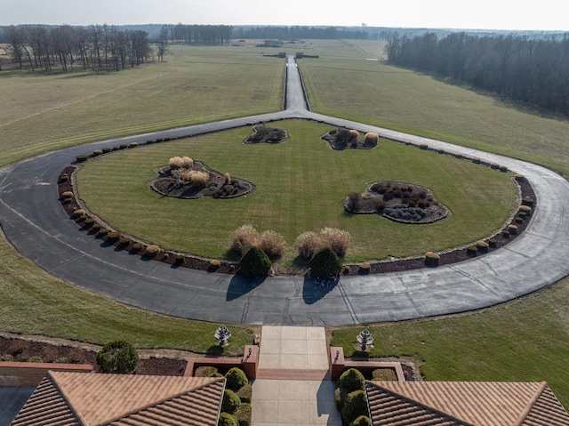 drone / aerial view with a rural view