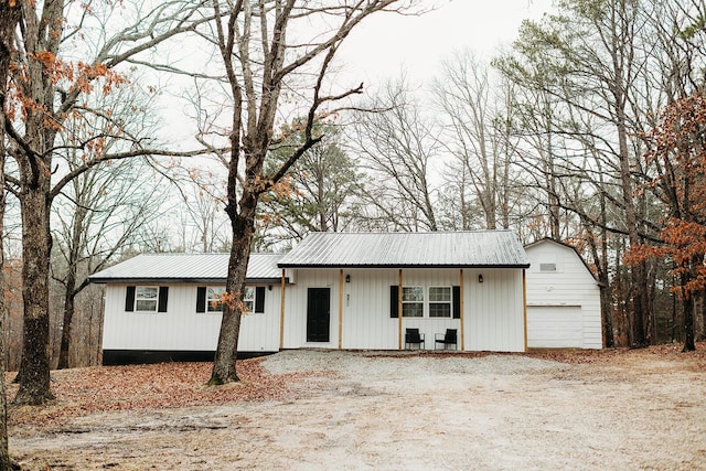 view of front of house with metal roof