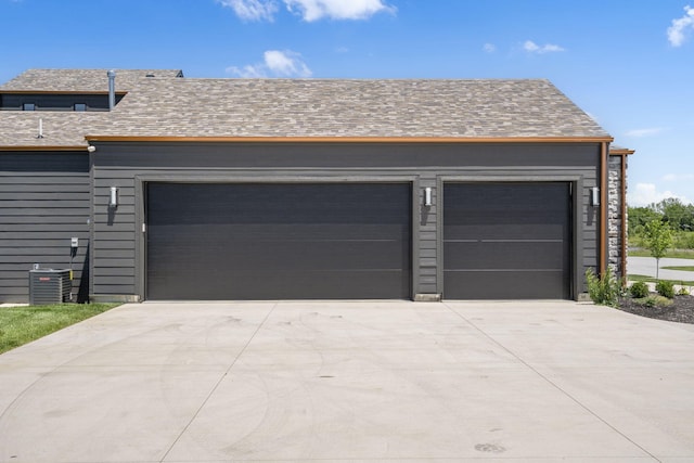 garage featuring central air condition unit