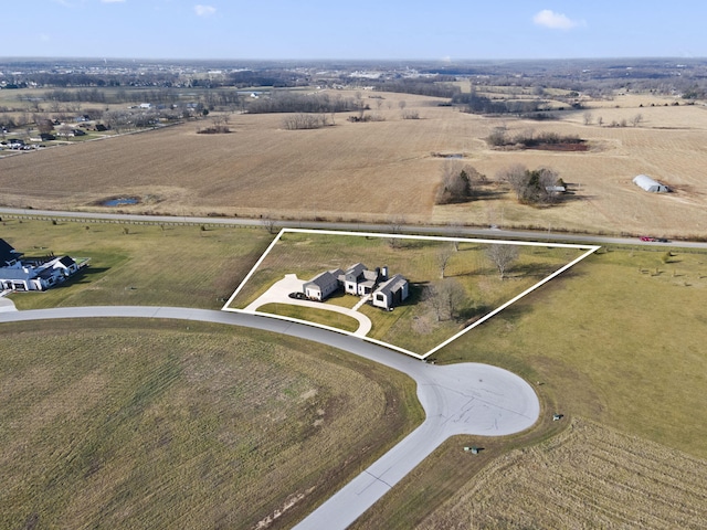 aerial view with a rural view