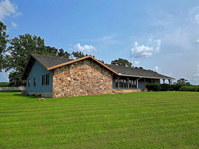 exterior space with a lawn