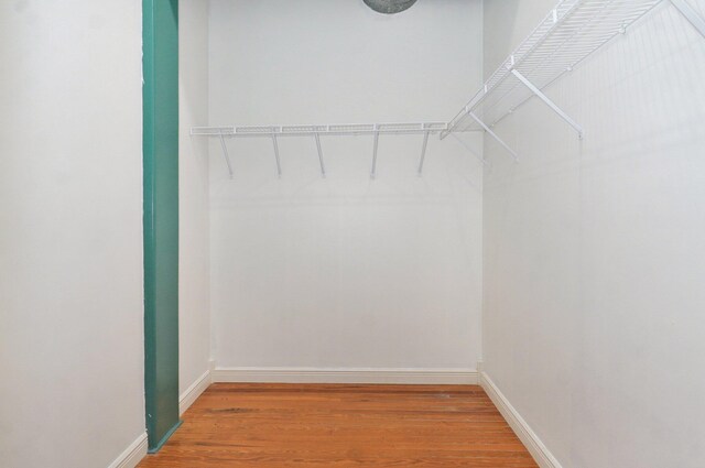 spacious closet featuring hardwood / wood-style floors