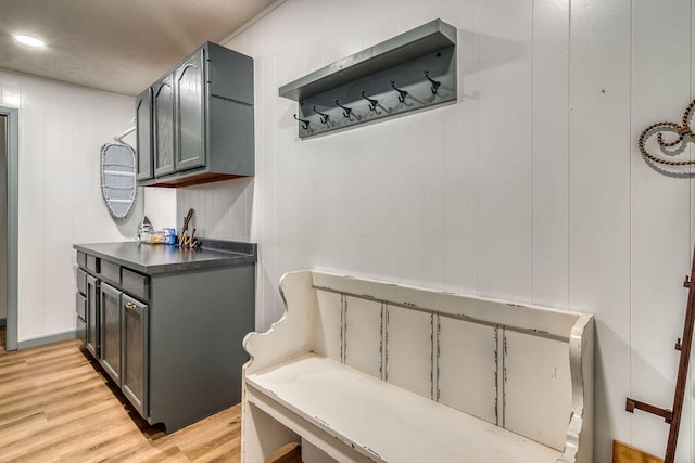 mudroom with light wood-type flooring