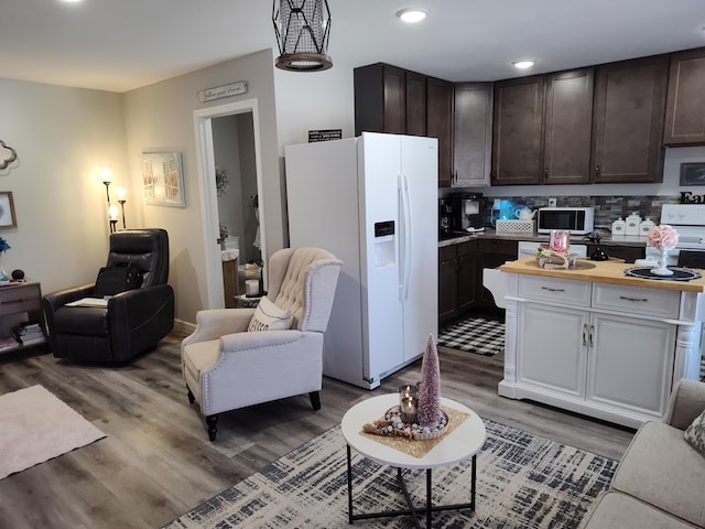 living room with hardwood / wood-style floors