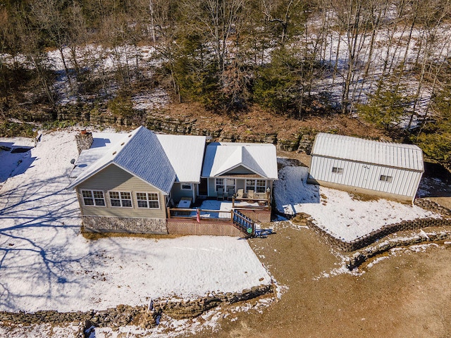 view of snowy aerial view