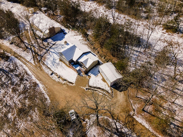 view of snowy aerial view