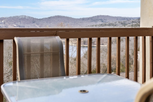 exterior space featuring a mountain view