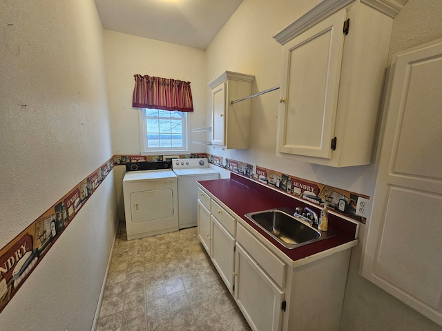 kitchen with sink and washer and dryer