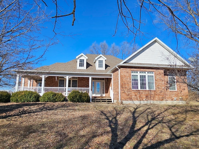 view of front facade featuring covered porch