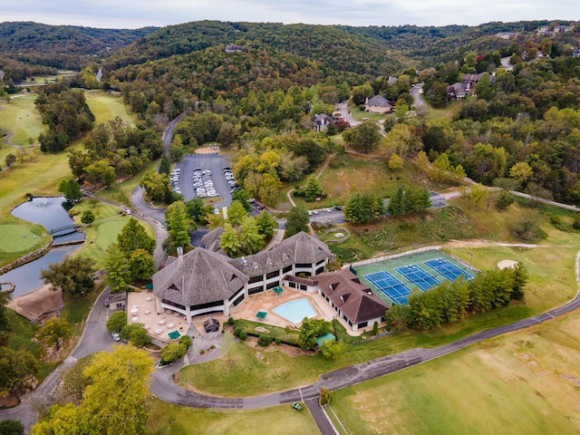 653 Forest Lake Dr, Branson West, MO 65737 - aerial overview of property's location featuring a large body of water and a heavily wooded area
