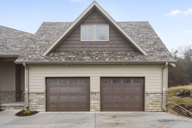 view of garage