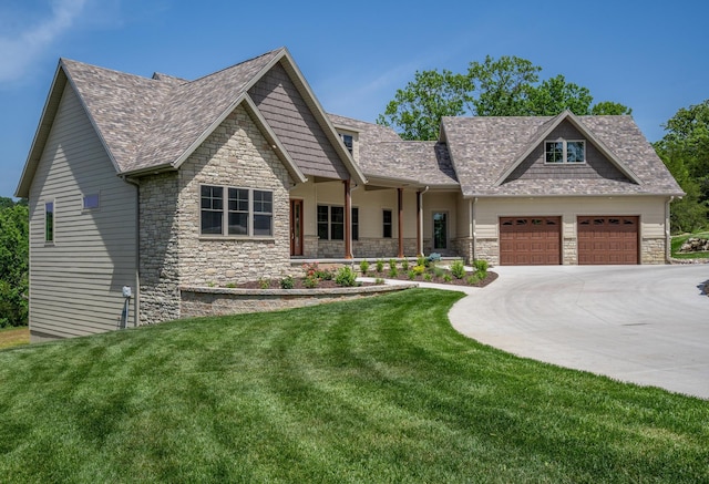 653 Forest Lake Dr, Branson West, MO 65737 - craftsman-style house with stone siding and a front yard