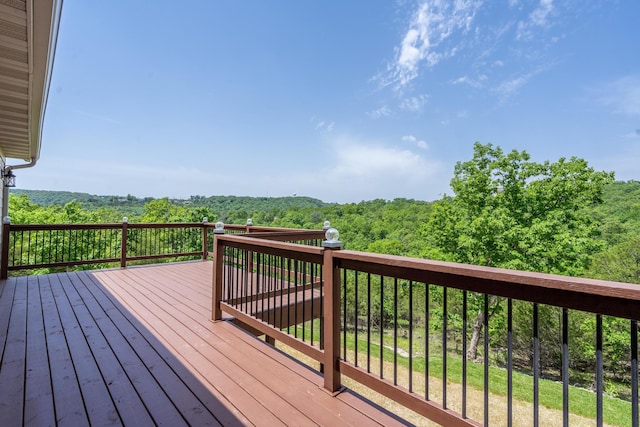 653 Forest Lake Dr, Branson West, MO 65737 - wooden deck with a view of trees