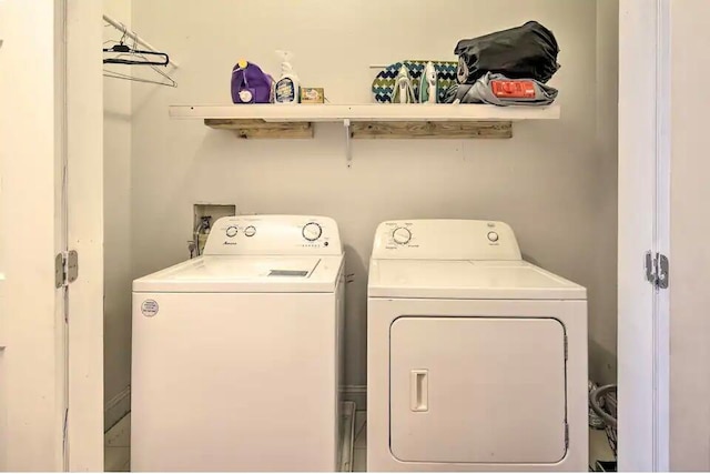 laundry area with washer and dryer