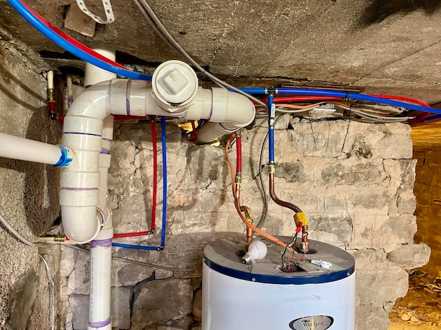 utility room with water heater