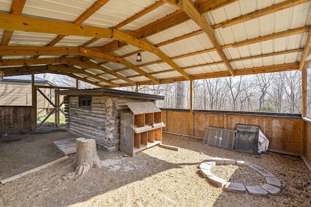 interior space featuring a fire pit