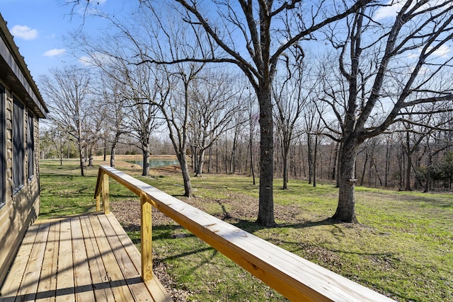 deck with a lawn