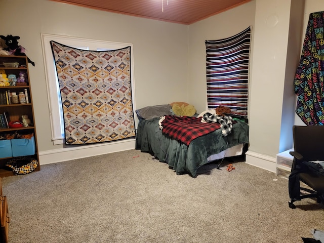 bedroom with carpet