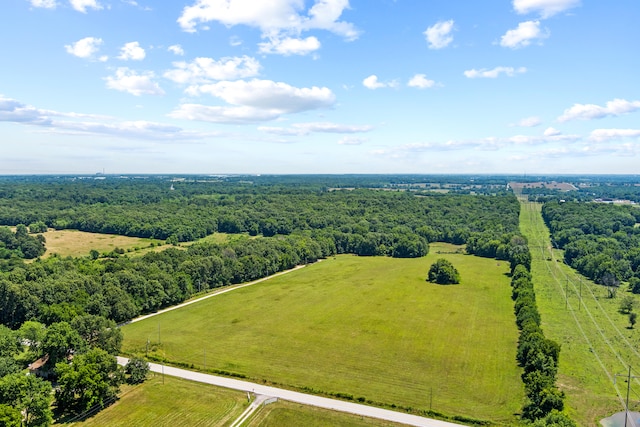 bird's eye view featuring a rural view