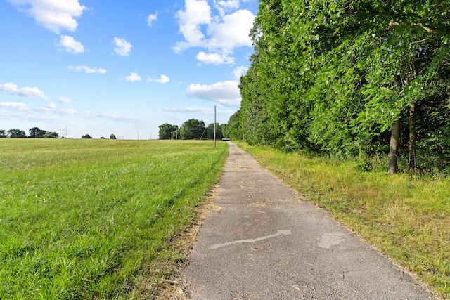 view of street featuring a rural view