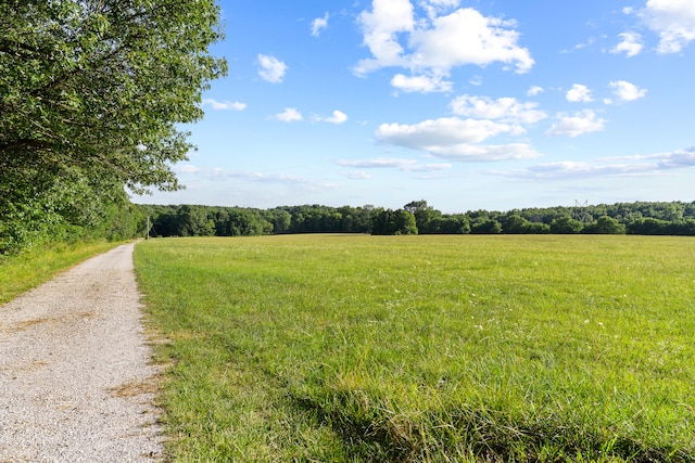 view of yard with a rural view