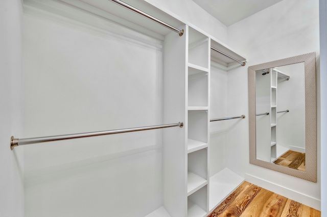 walk in closet featuring hardwood / wood-style floors