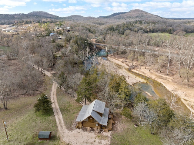 aerial view with a rural view and a mountain view