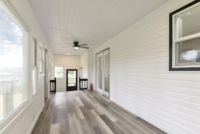 view of unfurnished sunroom