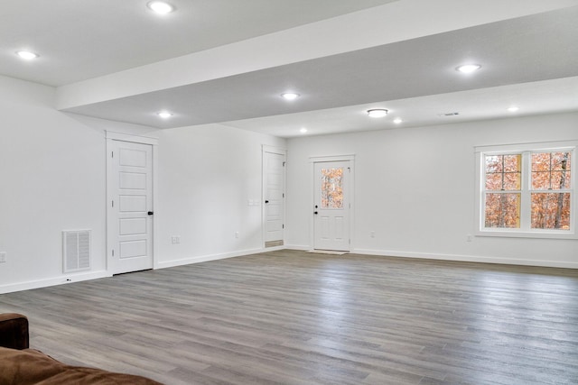 interior space featuring dark hardwood / wood-style flooring