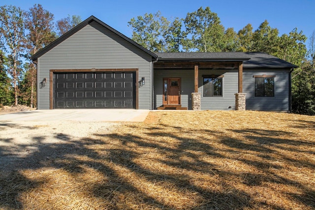 view of front of home with a garage