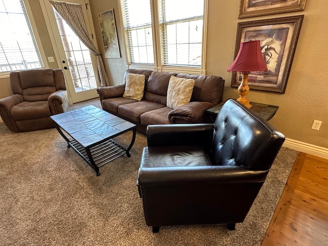 living room with wood-type flooring