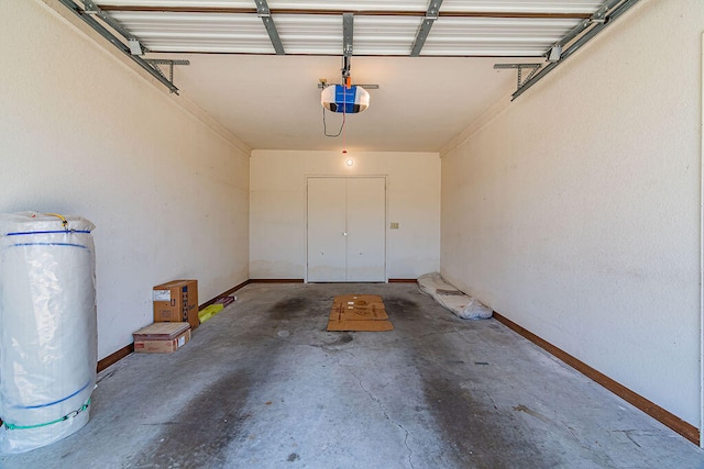 garage featuring a garage door opener