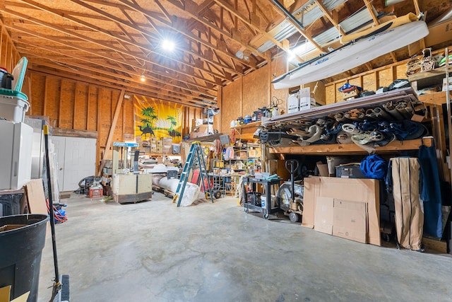 interior space with a workshop area