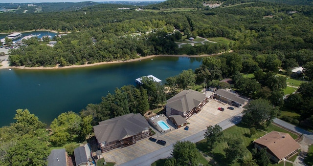 280 Tina St Unit 9, Hollister, MO 65672 - birds eye view of property featuring a view of trees and a water view