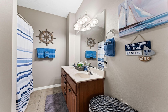 280 Tina St Unit 9, Hollister, MO 65672 - full bath with tile patterned flooring, a shower with curtain, a sink, and double vanity