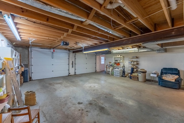 garage featuring a garage door opener