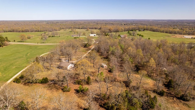 aerial view featuring a rural view